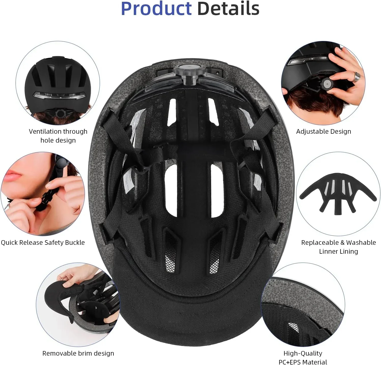 Cycling Smart Helmet with LED Light - Image 2