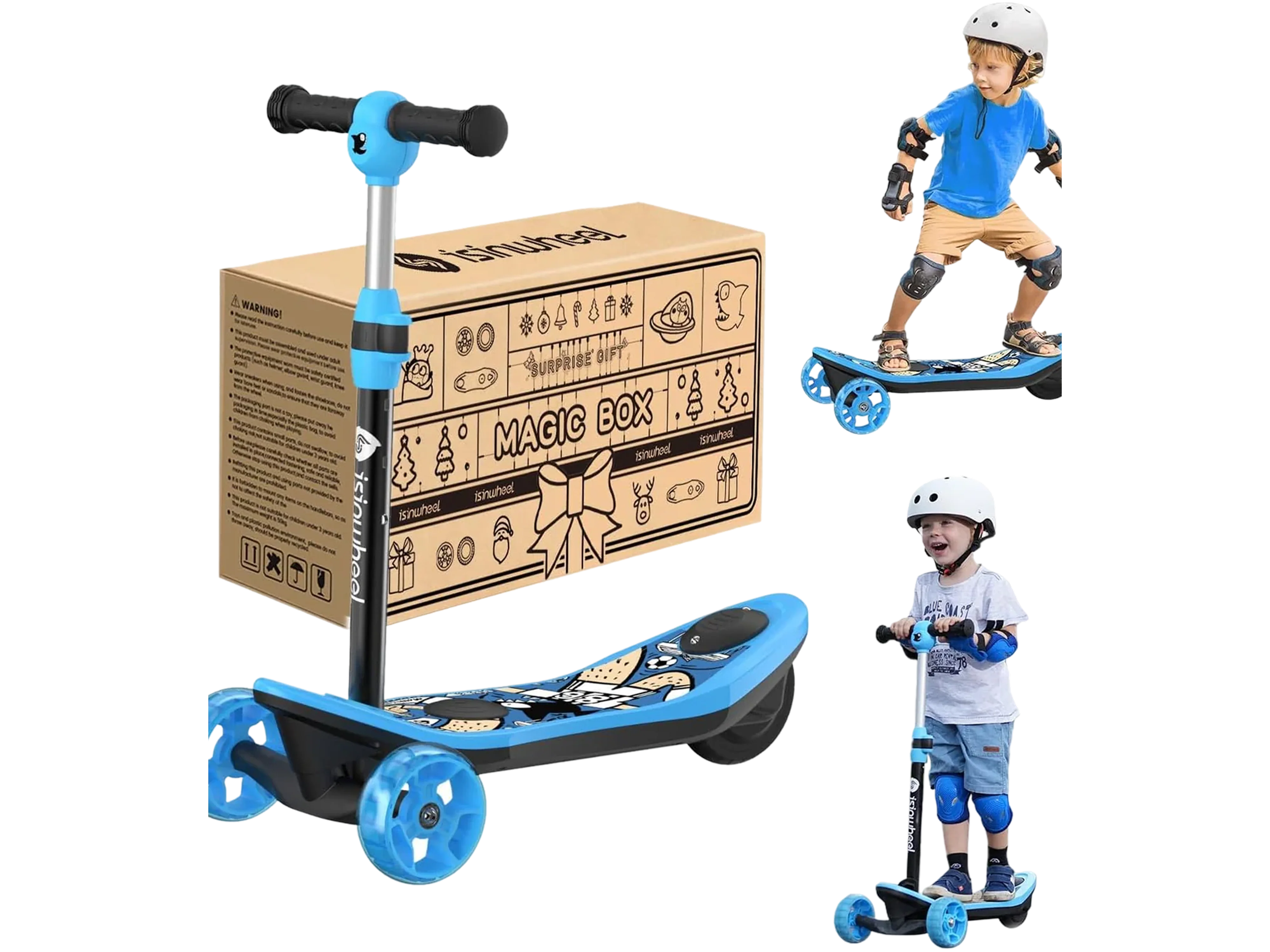 isinwheel Long Range 3 Wheel Kids Electric Scooter - Image 3