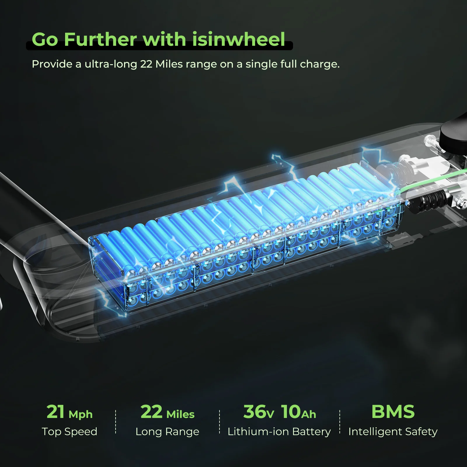 isinwheel S9Max 500W Upgraded Electric Scooter - Image 5
