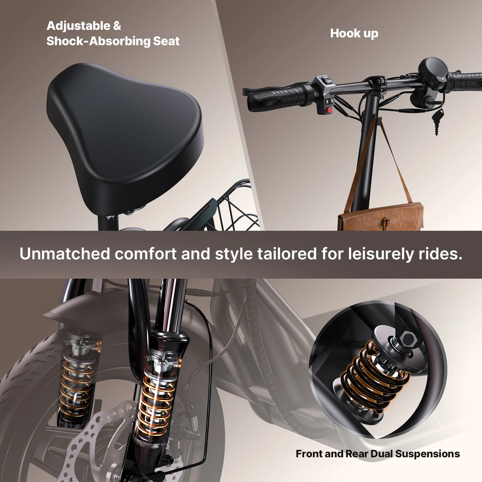 isinwheel Hyper X 700W Electric Scooter with Seat & Basket - Image 7