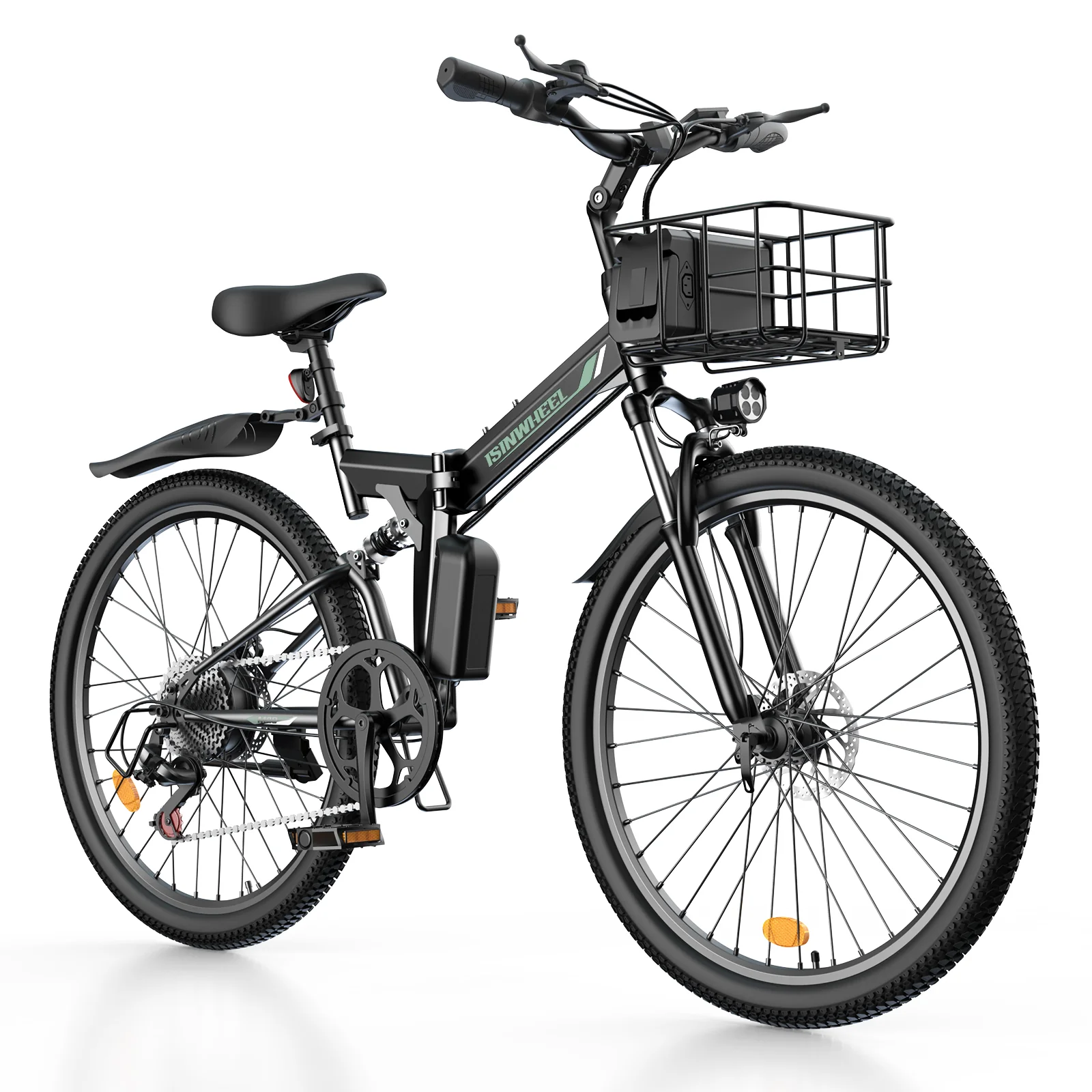 isinwheel M40 Folding Electric Bike with Basket - AU - Image 13
