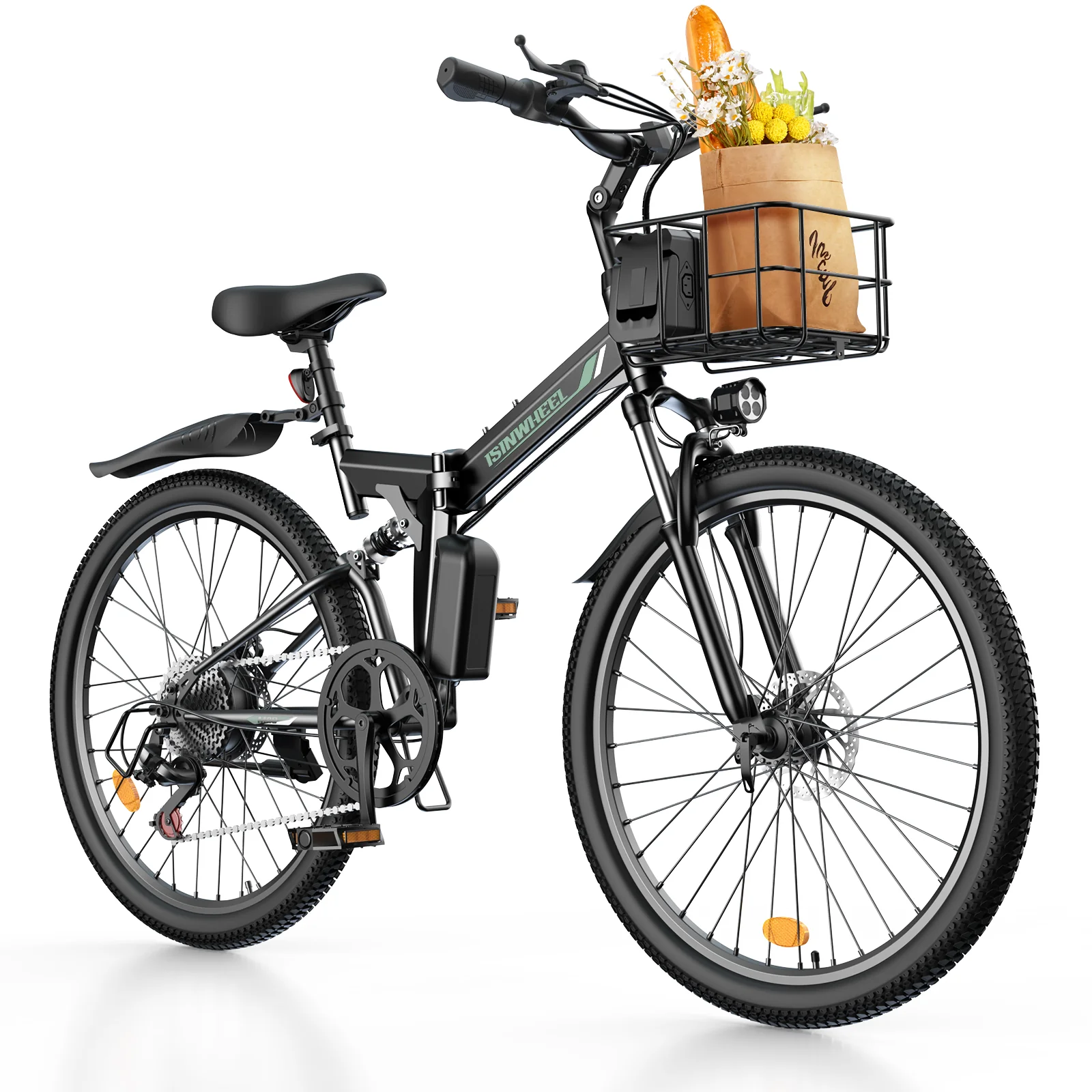 isinwheel M40 Folding Electric Bike with Basket - AU - Image 14