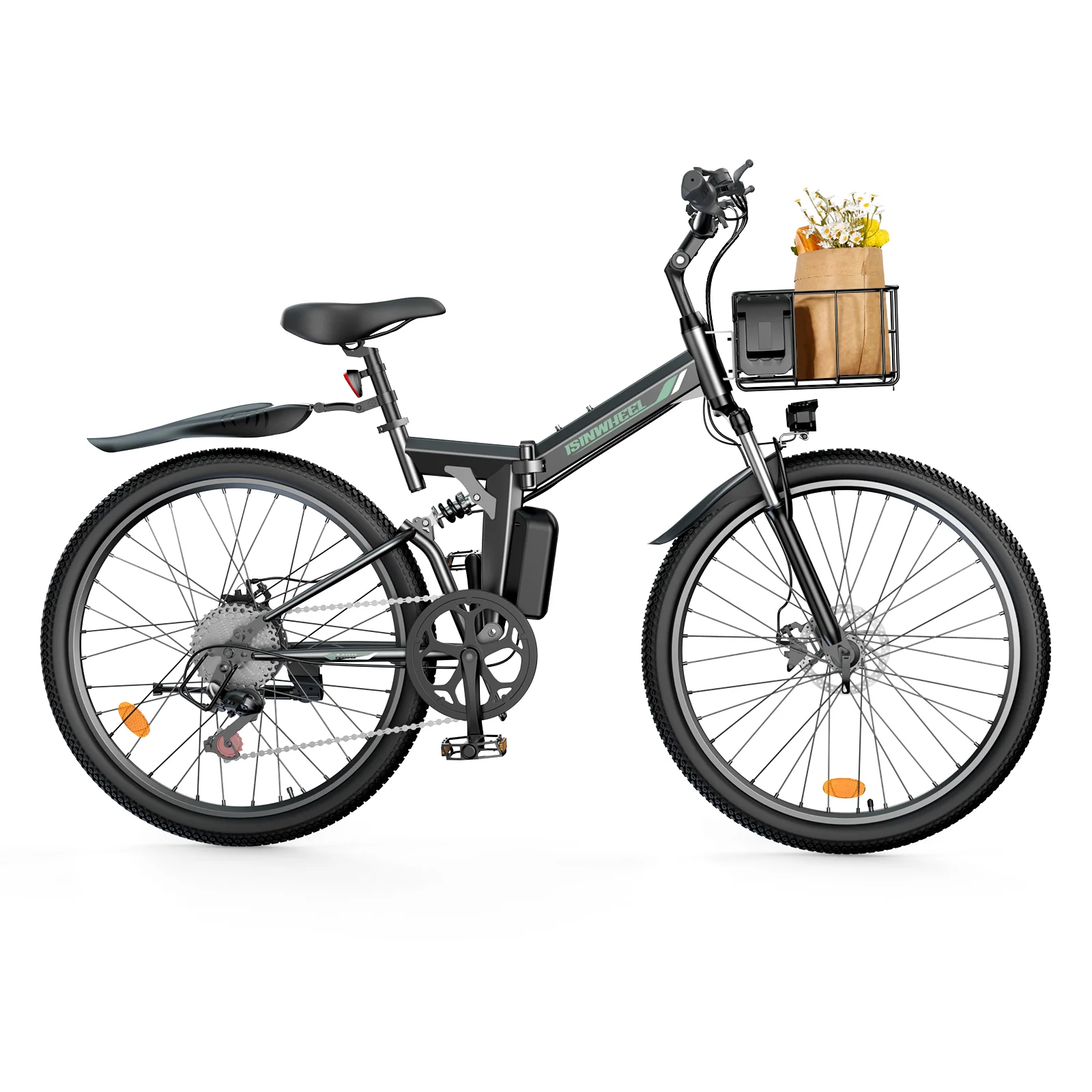isinwheel M40 Folding Electric Bike with Basket - AU - Image 16