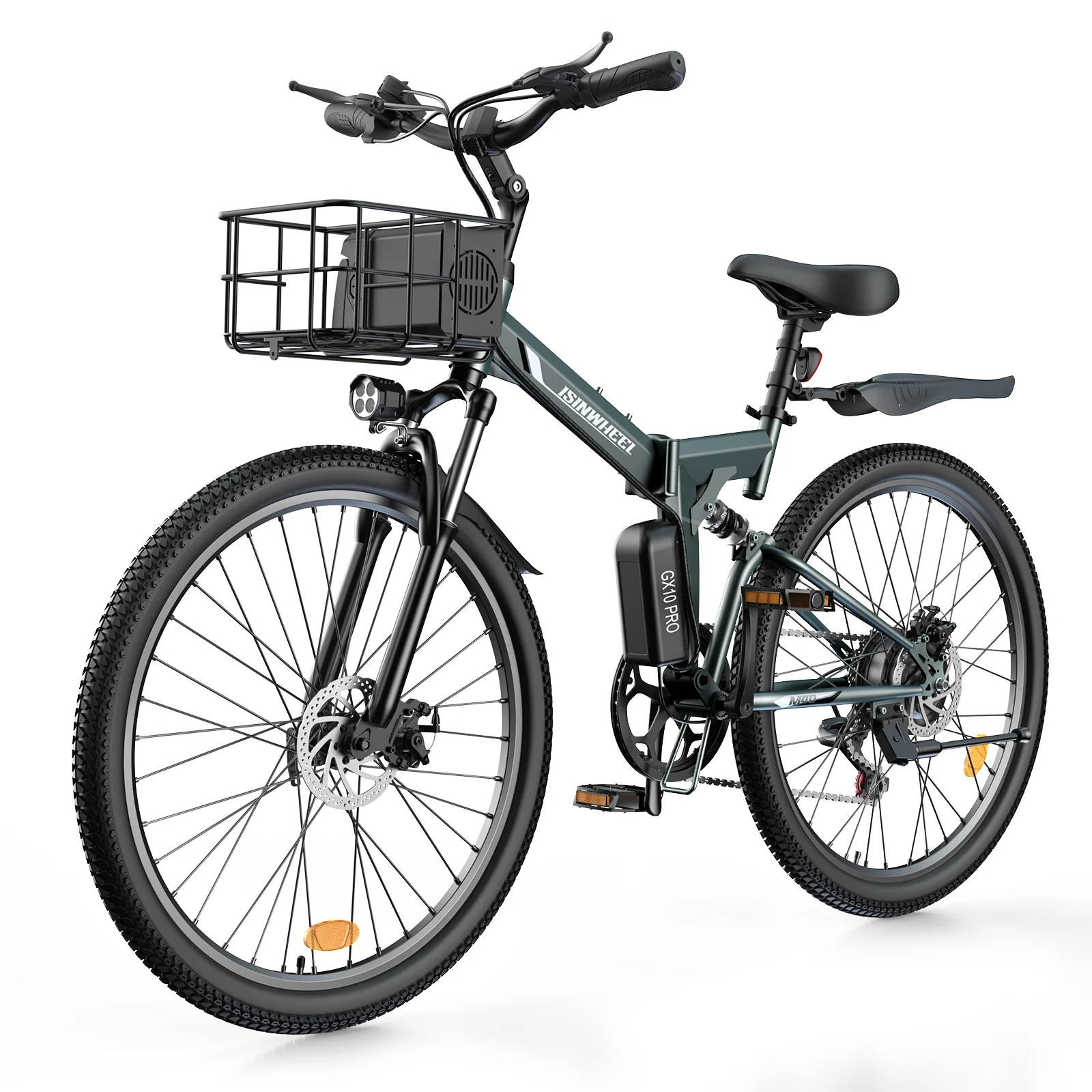 isinwheel M40 Folding Electric Bike with Basket - AU - Image 2