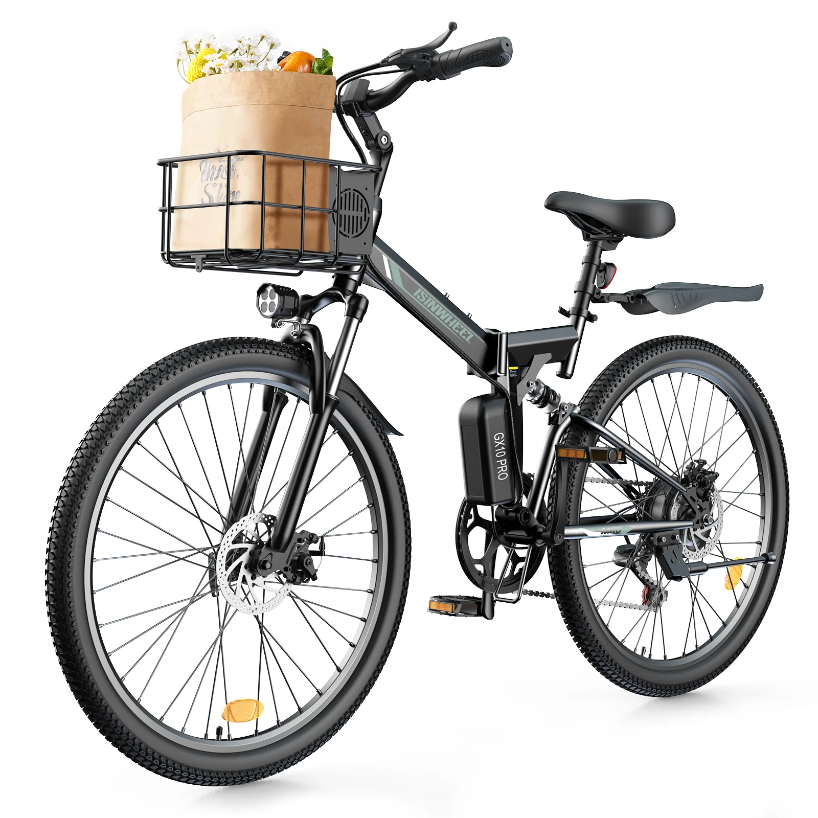isinwheel M40 Folding Electric Bike with Basket - AU - Image 3