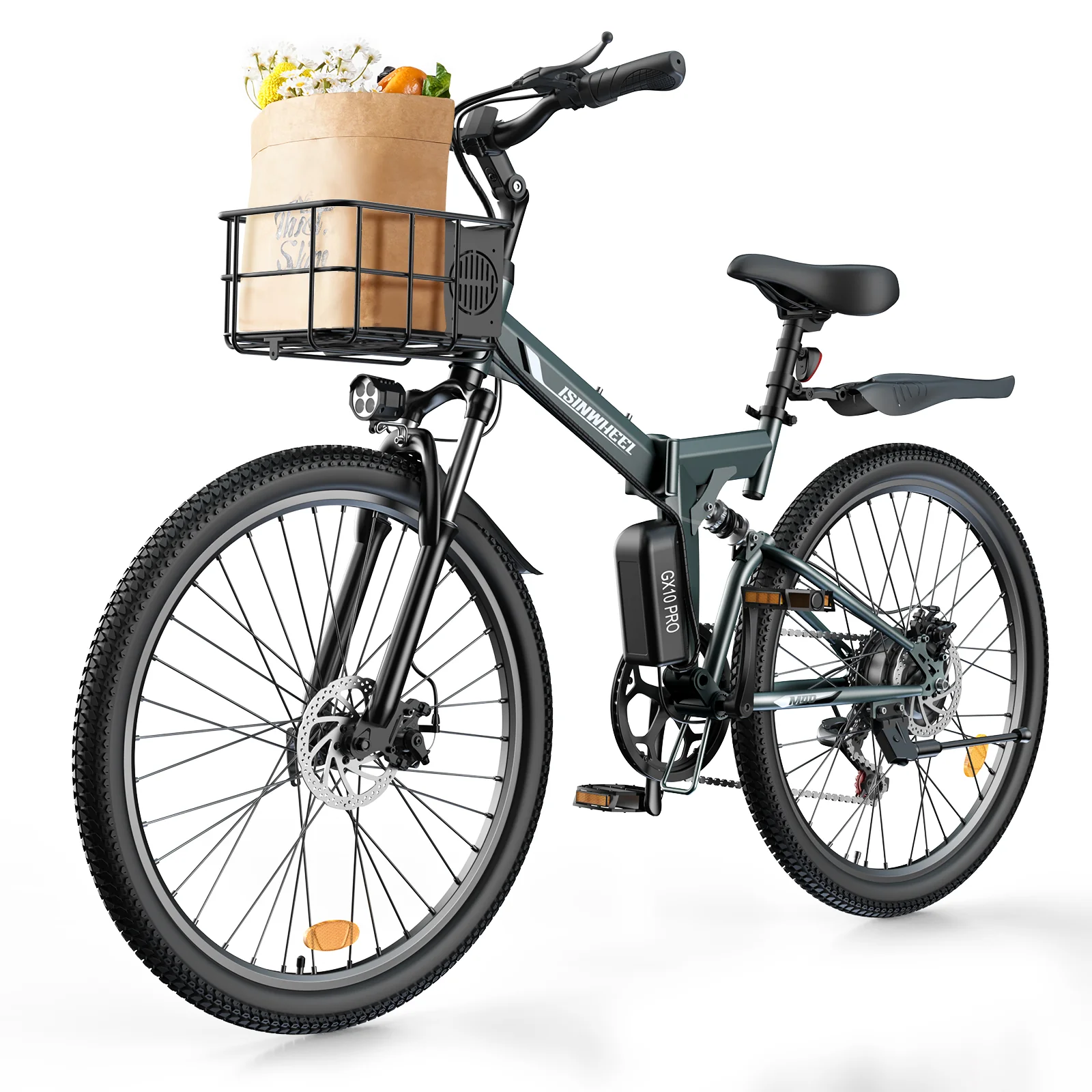 isinwheel M40 Folding Electric Bike with Basket - AU - Image 4