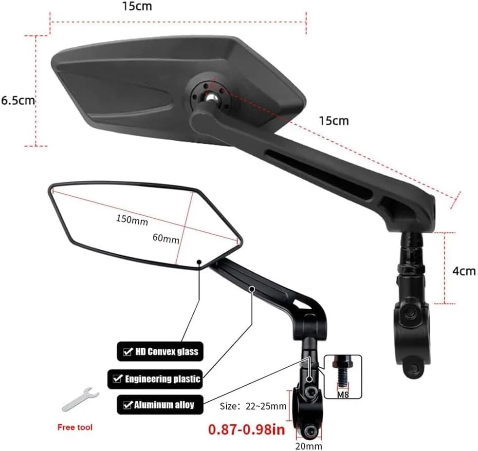 Rear View Mirror 1 Pair for U2/ U5 Ebike - Image 2