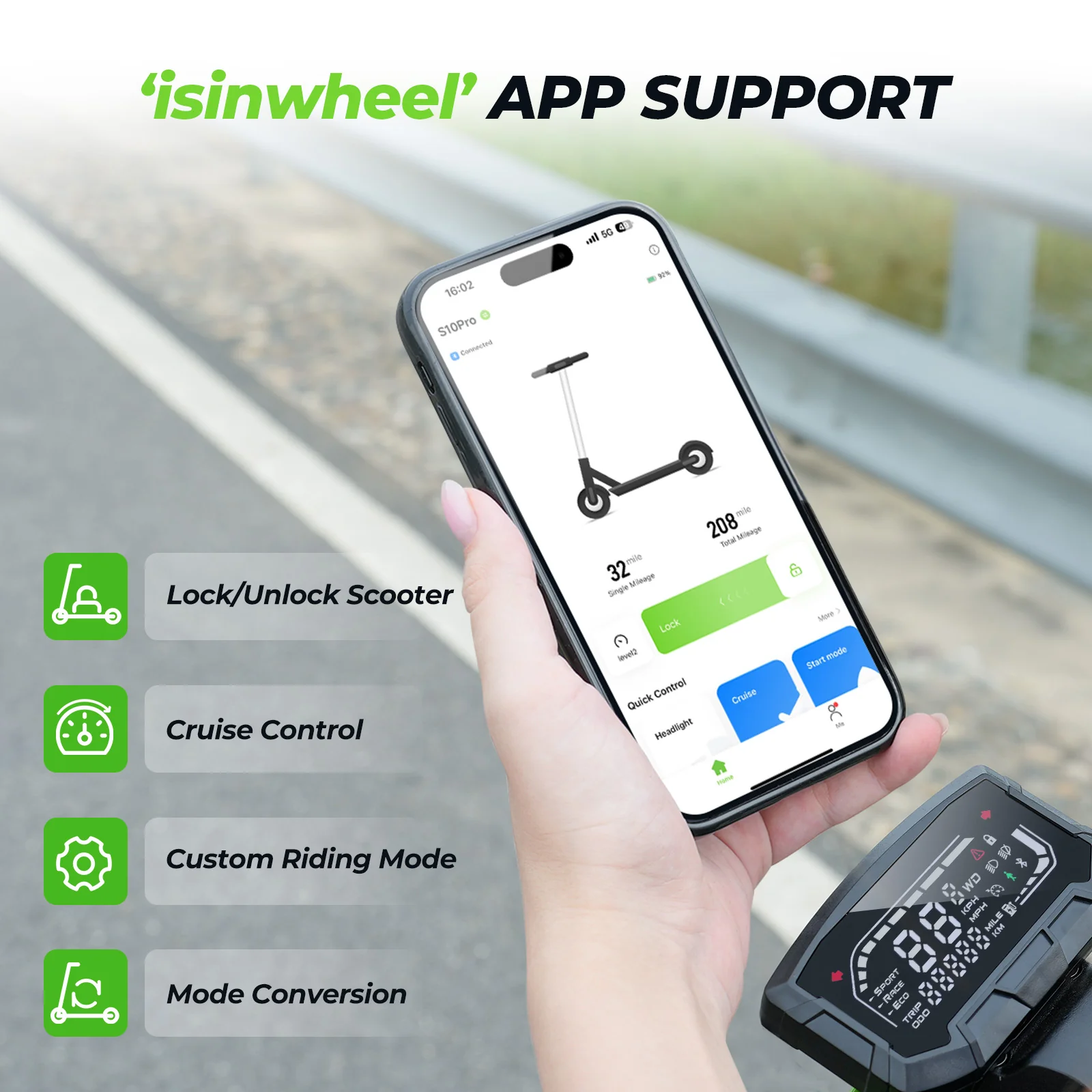 isinwheel S10Pro 800W Commuting Electric Scooter - Image 7
