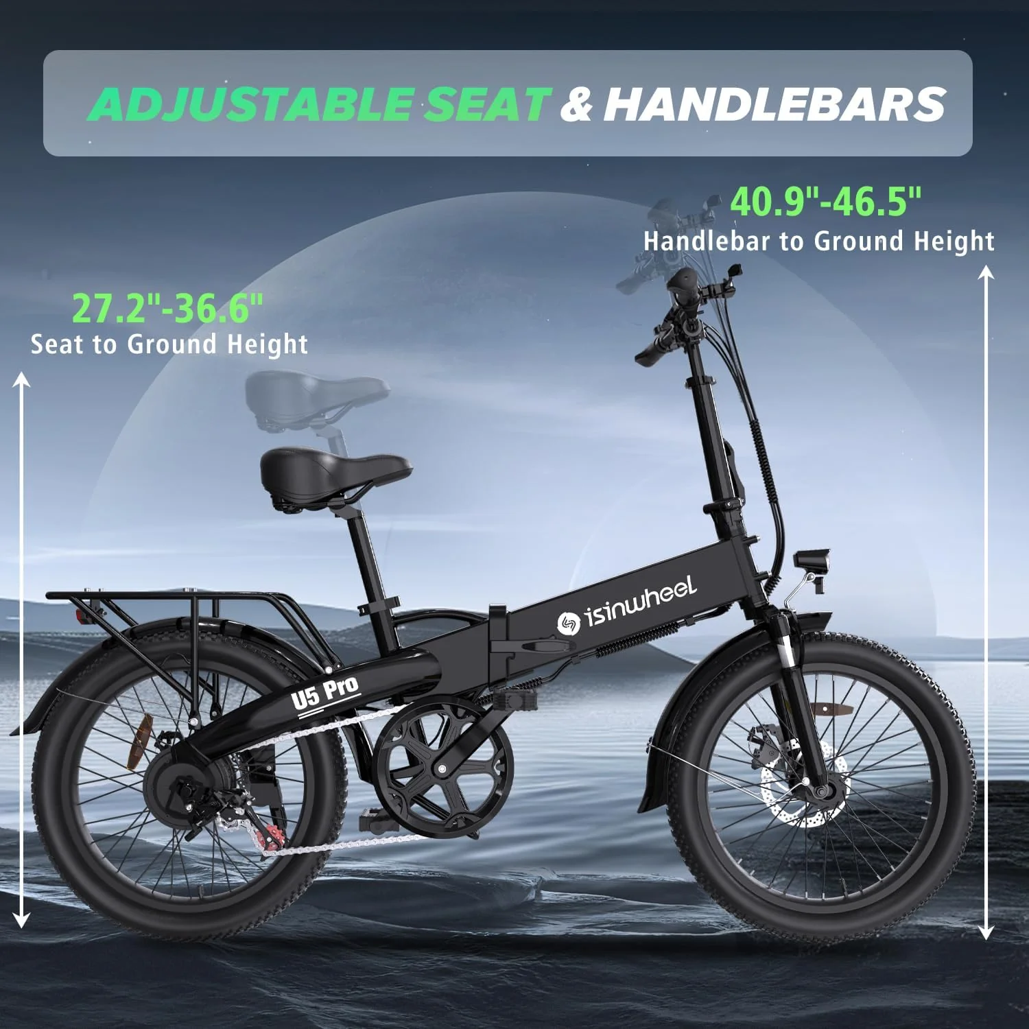 isinwheel U5 Pro Folding Electric Bike AU - Image 8