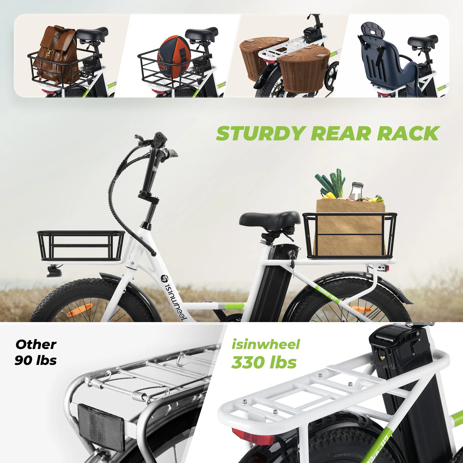 isinwheel U7 500W Cargo Bike - Image 5