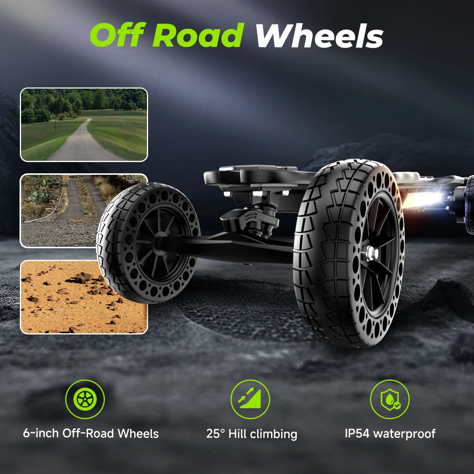 isinwheel V10 Off Road Electric Skateboard with Ambient Light & Remote Control - Image 3